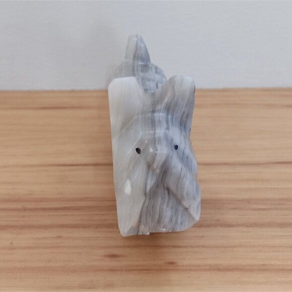 Vintage Carved Gray Onyx Stone Scottie Scotty Dog Figurine Standing - Picture 2 of 8